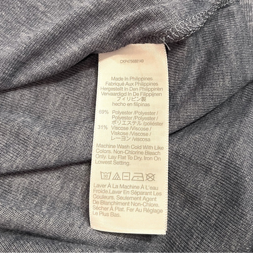 🆕 Madewell | Semi-Sheer Scoopneck Long Sleeve Top in Heather Bluestone Medium - Picture 6 of 6